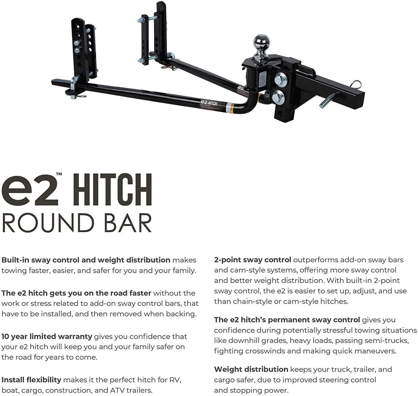E2 600# WD Hitch Round Bar